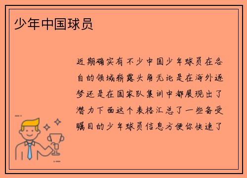 少年中国球员
